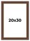 20x30 Traditional Brown Picture Frame - UV Acrylic, Foam Board Backing, Hanging Hardware